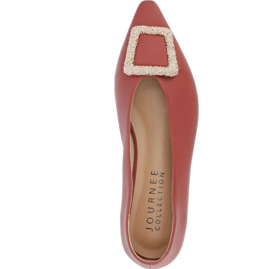 Journee Collection Women's Size 7, Elowen Tru Comfort Formal Ballet Flats, Clay