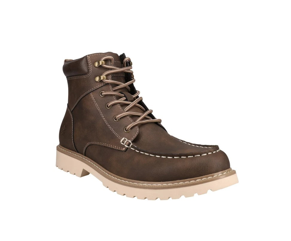 Izod Men's Size 9, Miles Memory Foam Lace Up Boots, Brown
