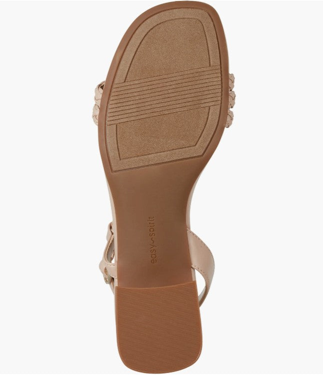 Easy Spirit Women's Size 7 M, Sagie Low Block Heel Dress Sandals, Light Natural
