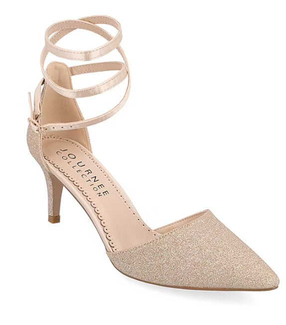 Journee Collection Luela Women's Size 6, Pointed Stiletto Dress Pumps, Rose Gold