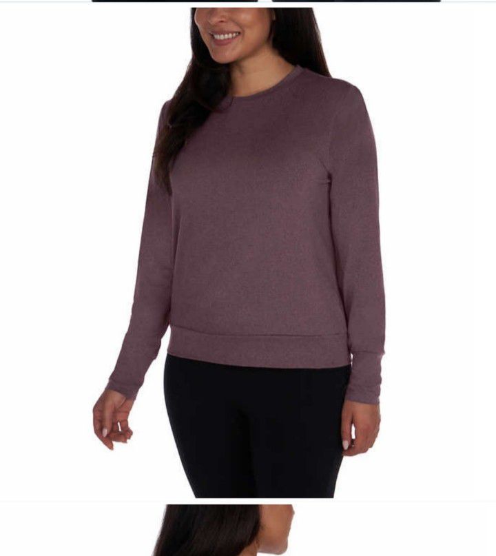 Lukka Lux Ladies' Size Medium (8-10) Long Sleeve Tee, 2-PACK, Plum / Navy