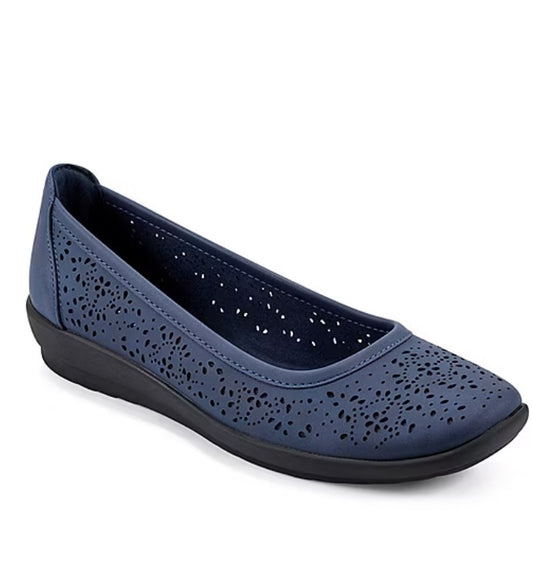 Easy Spirit Alessia Womens Size 8.5 WW, Slip-On Ballet Flats Shoes, Dark Blue