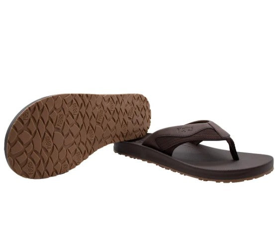 Flojos Men's Size 10 Flip Flops Thongs Sandals, Brown, Grade A
