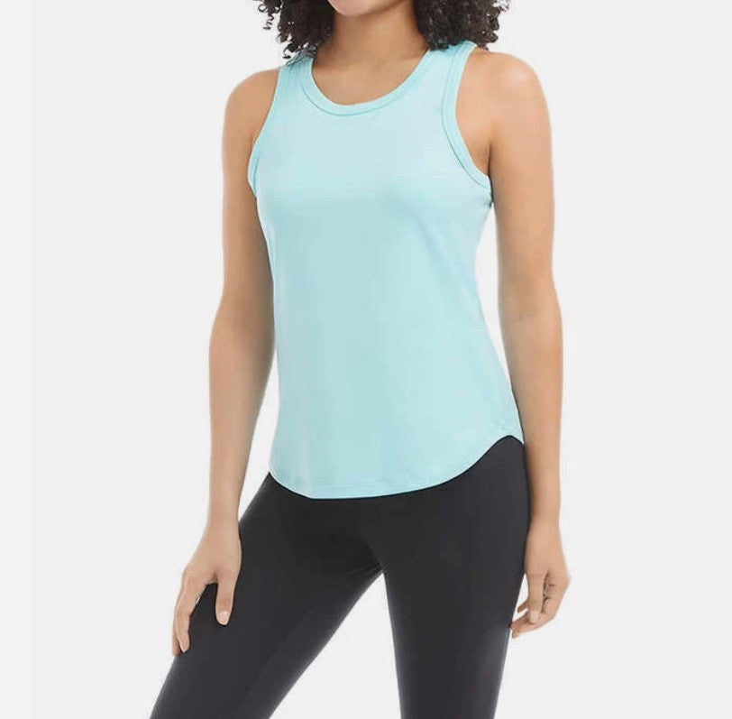 Danskin Ladies' Size XXL (18), 2-pack Air Brushed Tank Tops, Aqua (1) White (1)