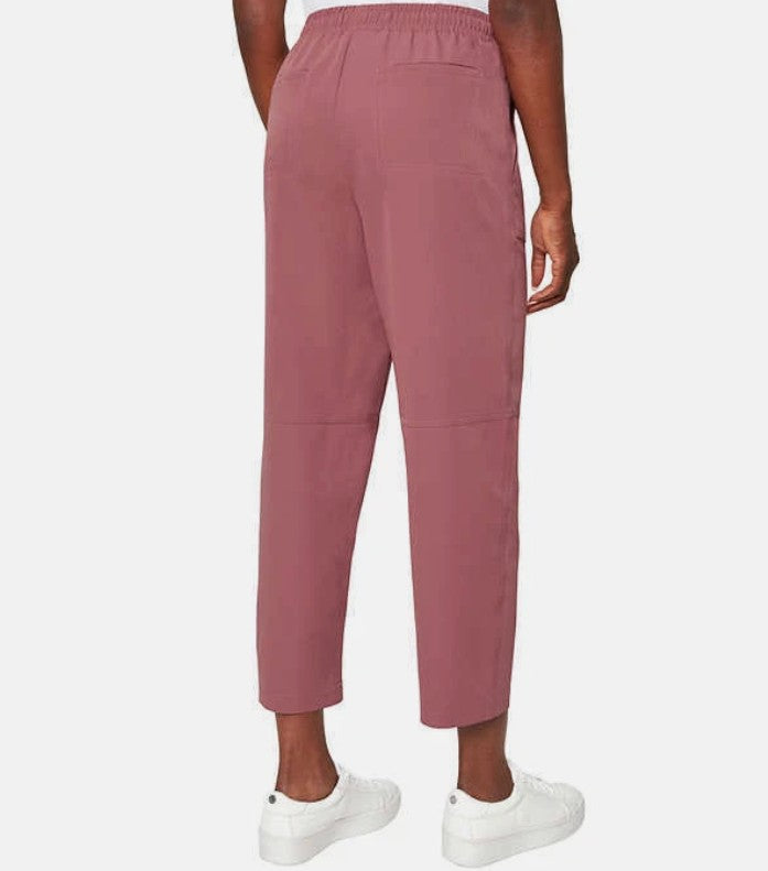 Mondetta Ladies' Size XL High Rise Textured Ankle Pants, Dark Pink, NEW (NO TAG)
