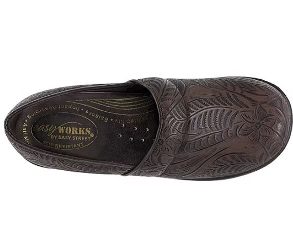 Easy Works Easy Street Slip Resistant Clogs Womens Size 6 W, Lyndee Shoes, Brown