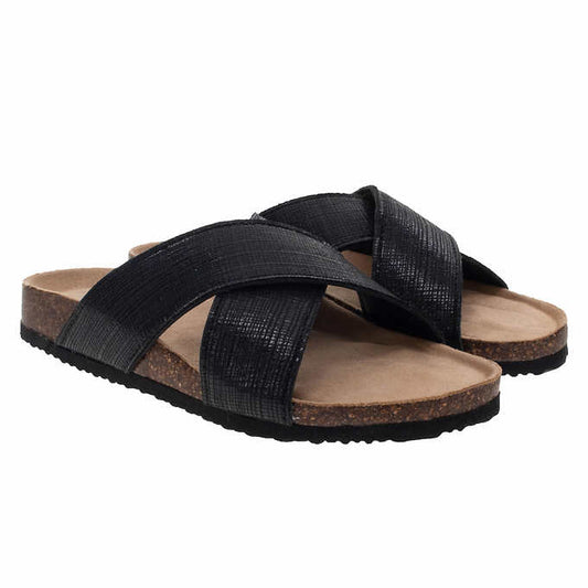 Western Chief Ladies’ Size 7 Crossband Sandal, Black, NEW Ships without box