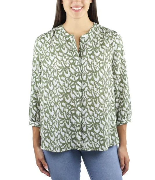 Jachs Girlfriend Ladies' Size XXL 3/4 Sleeve Blouse, Green