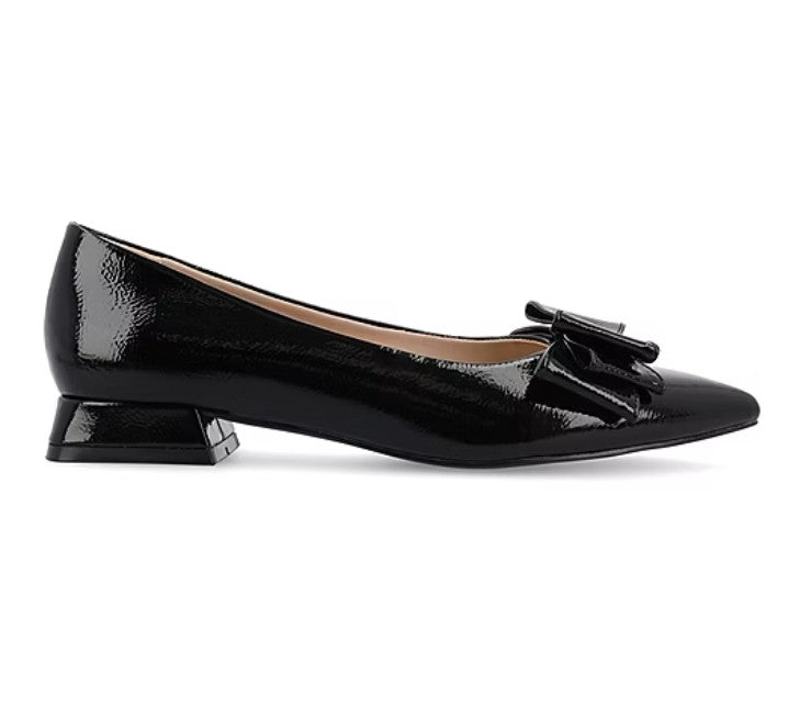 Journee Collection Ophelia Women Size 11, Pointed Toe Ballet Flats, Patent Black