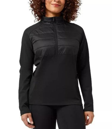 32 Degrees Ladies' Size Small Half Zip Active Long Sleeve Top, Black