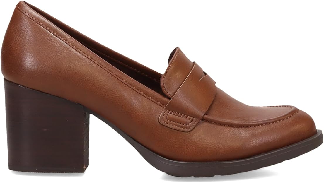 BOC by Born Benedict Womens Size 6, Stacked Heel Loafers Slip On Shoes, Brown