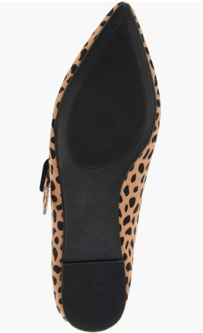 Journee Collection Women's Size 11, Karissa Pointy Mary Jane Flats, Animal
