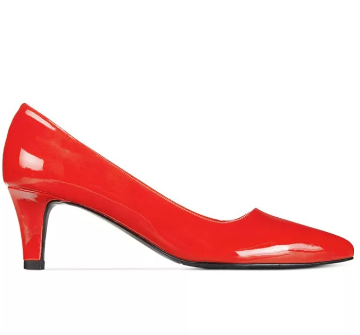 Easy Street Women's Size 8.5, Pointe Classic Pointed Pumps, Red Patent