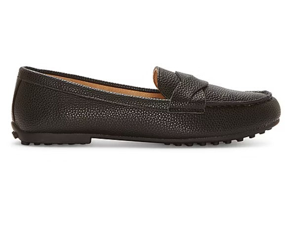 St. John's Bay Women's Size 8 Wide, Comox Moc Toe Slip on Loafers, Black Pebble