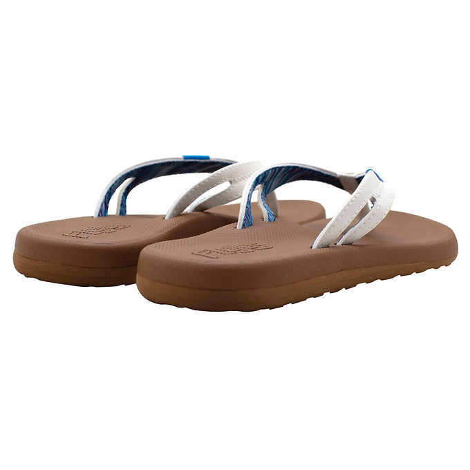 Flojos Ladies' Size 6 Flip Flops Sandals Thongs, White, Customer Return