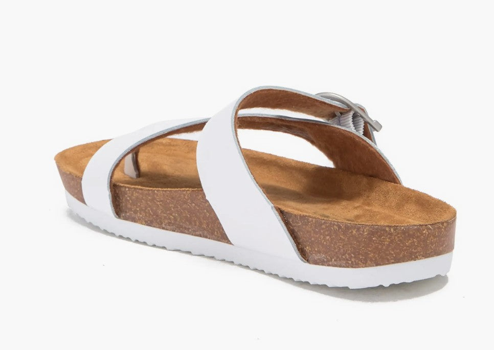 Eastland Women's Size 7, Shauna Adjustable Thong Sandals, White Leather