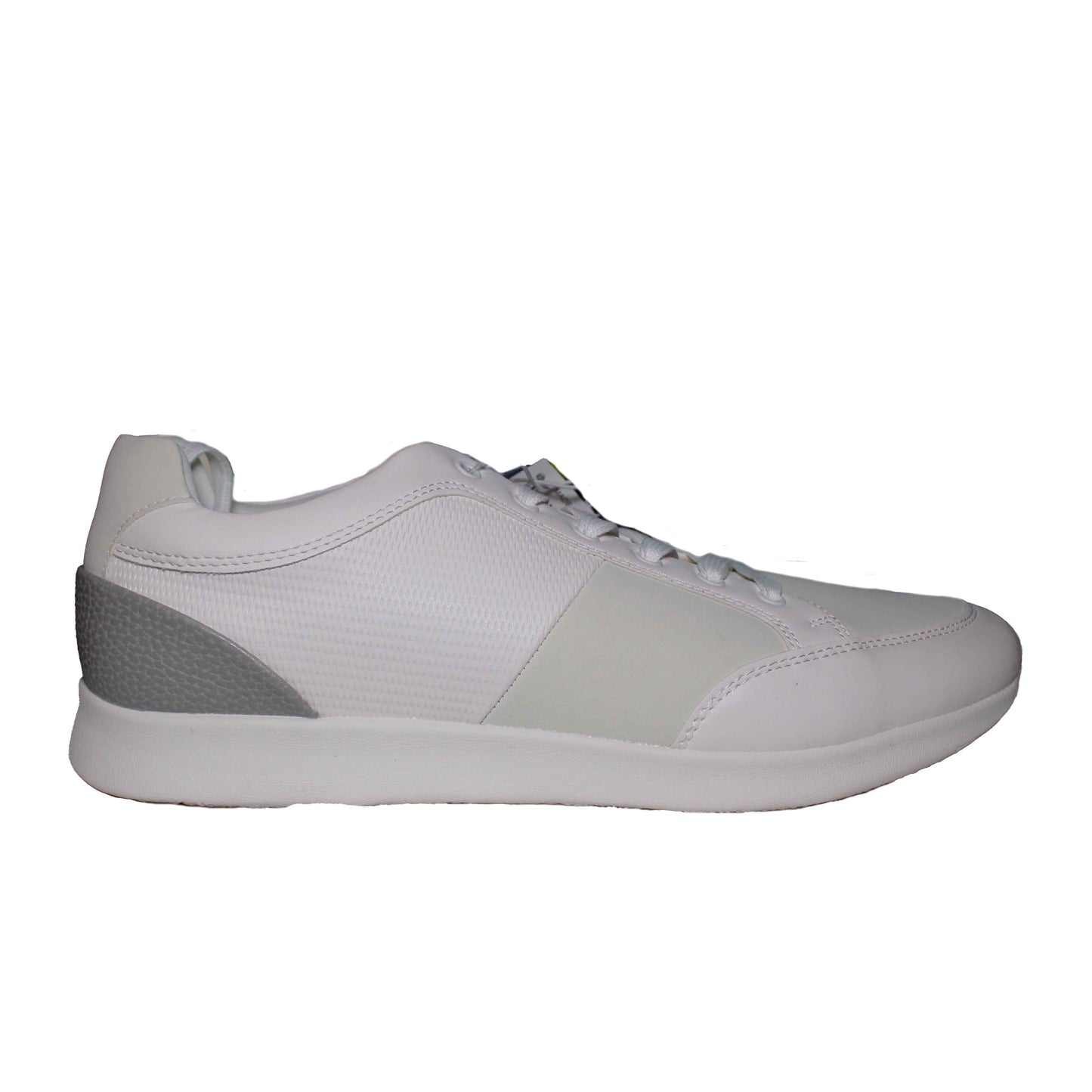 Steve Madden Men's Size 11 Ortholite Jogger Sneaker, White/Lt.Grey, New Ships without Box