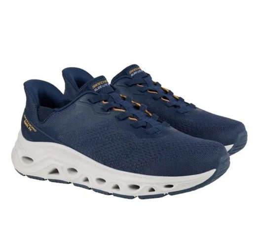 Skechers Men Size 10, Hands Free Swift Fit SlipOn Sneaker Shoes, Navy, Grade A