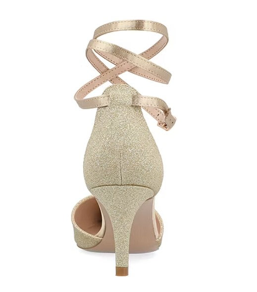 Journee Collection Luela Women's Size 6, Pointed Stiletto Dress Pumps, Gold