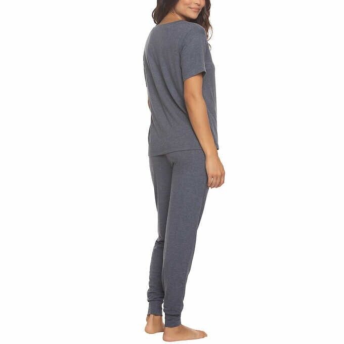 Felina Ladies' Size Medium, 2-piece Lounge Pajamas Jogger & Tee Set, Navy Blue
