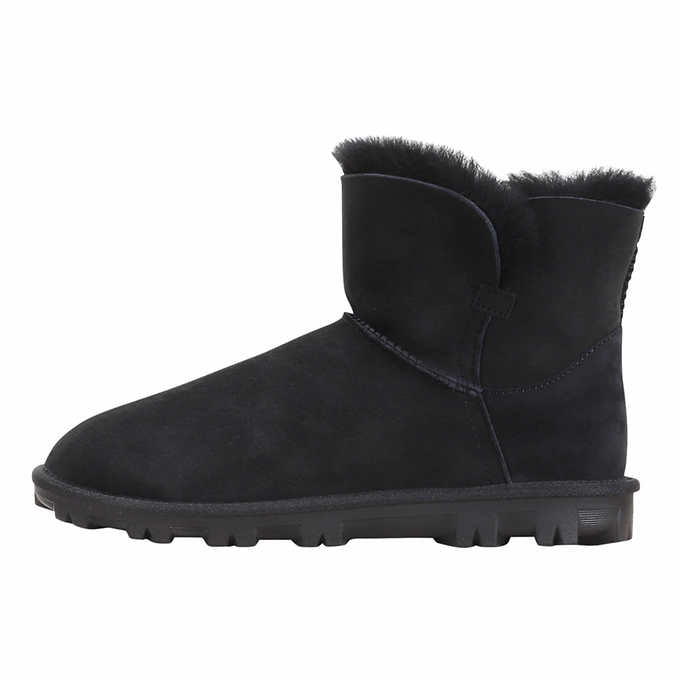 Kirkland Signature Womens Size 7, Short Shearling Boot, Black New in Box