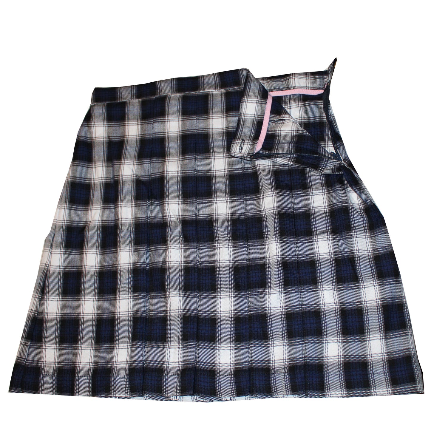 Lands End Uniform Women's Size 4, Plaid Box Pleat Skirt Above Knee, Blue Plaid