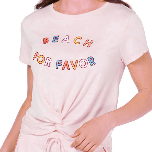 Jenni Intimates Ladies Sleep Shirt "Beach Por Favor" NWT (Pink, XX-Large)