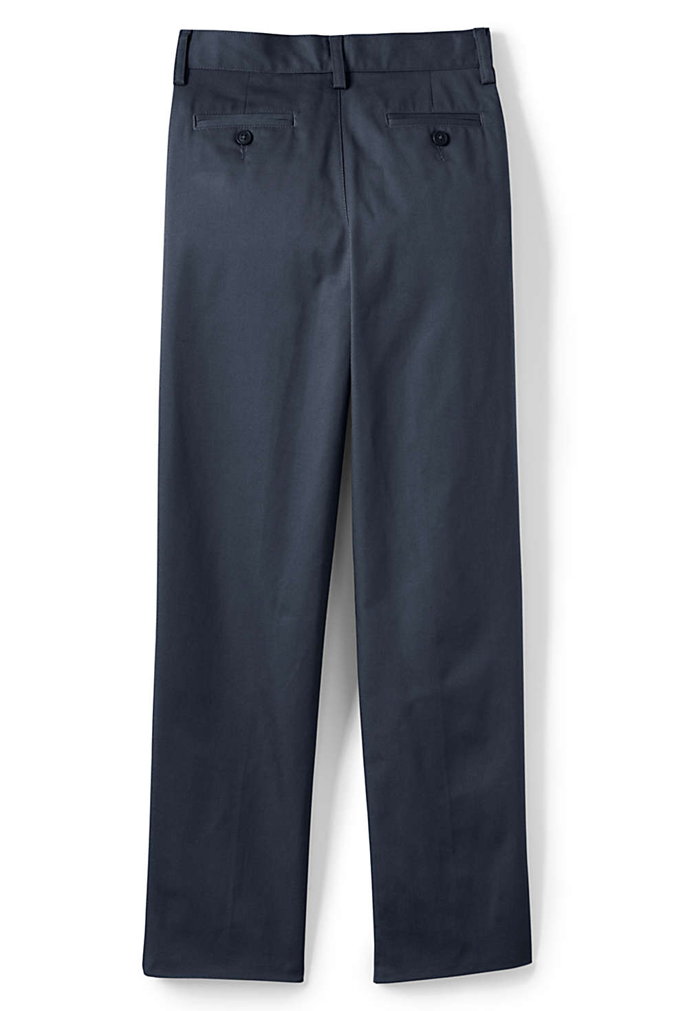 Lands End Young Men 28x26 Stain Wrinkle Resistant Chino Cuffed Pants, Navy