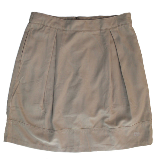 Lands End Uniform Girl's Size 14, Top of Knee Pleated Skort, Khaki Monogram "PC"