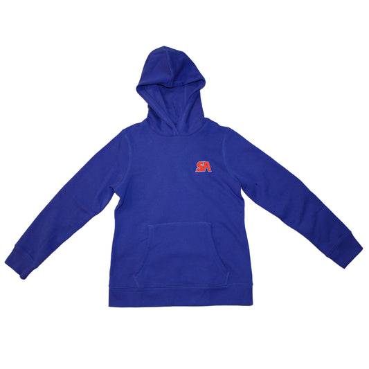 Lands End Girls Large Hooded Pullover Sweatshirt, Cobalt Blue, SA Logo