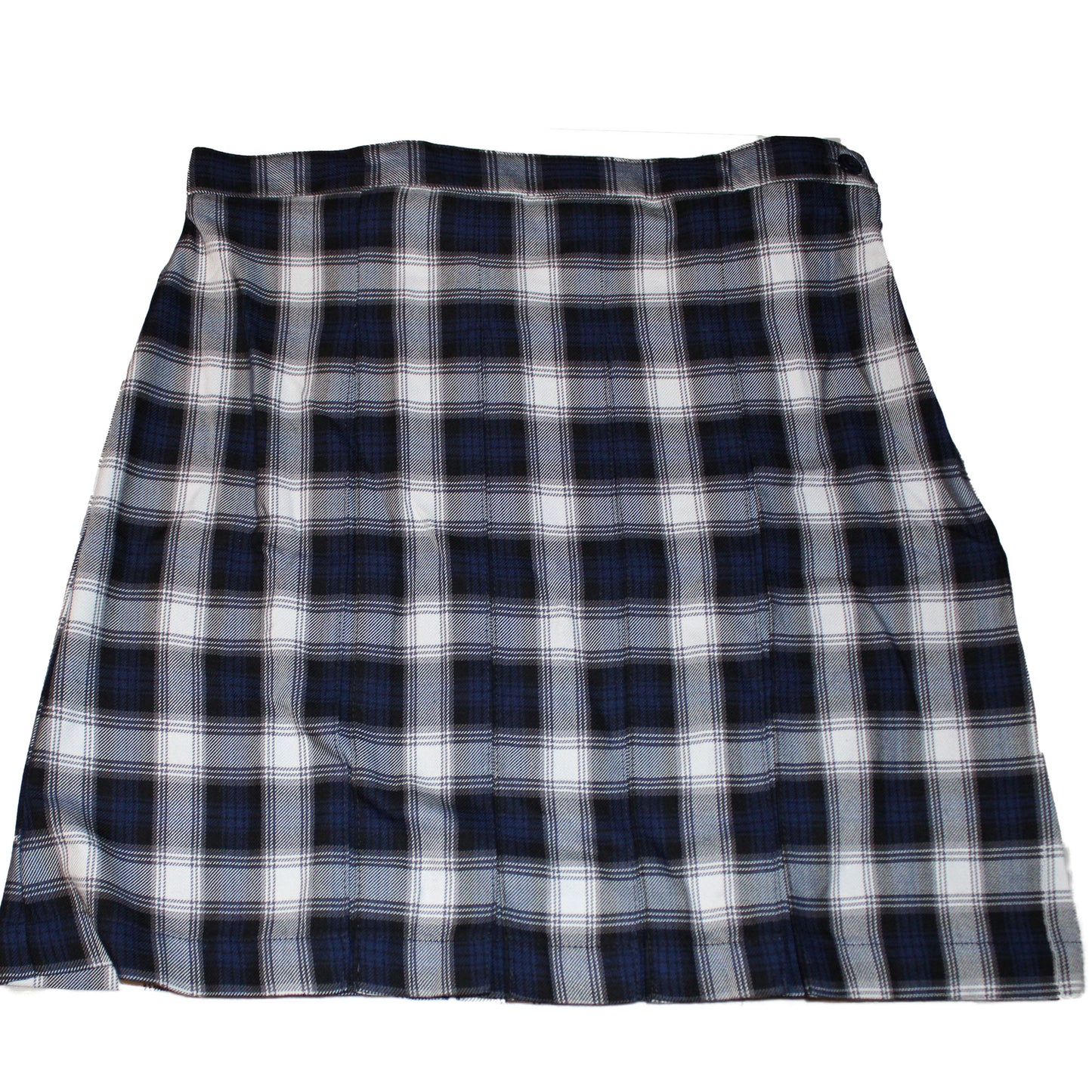 Lands End Uniform Women's Size 4, Plaid Box Pleat Skirt Above Knee, Blue Plaid