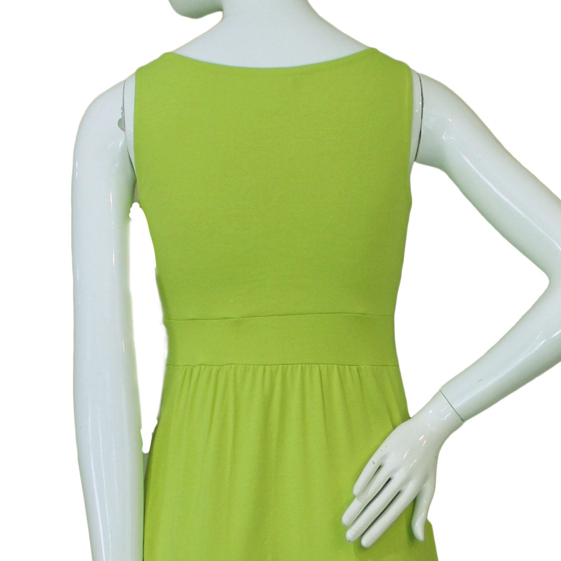 Lands End Size XXS (00-0) Petite Sleeveless Fit & Flare Maxi Dress, Lime Zest