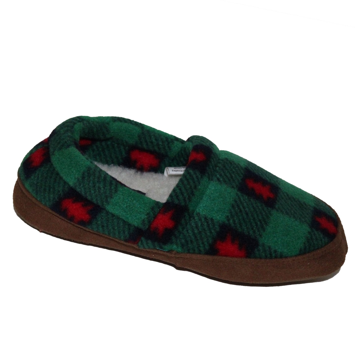 Lands End Kids Size 13, Fleece Indoor/Outdoor Holiday Slippers, Christmas Tree