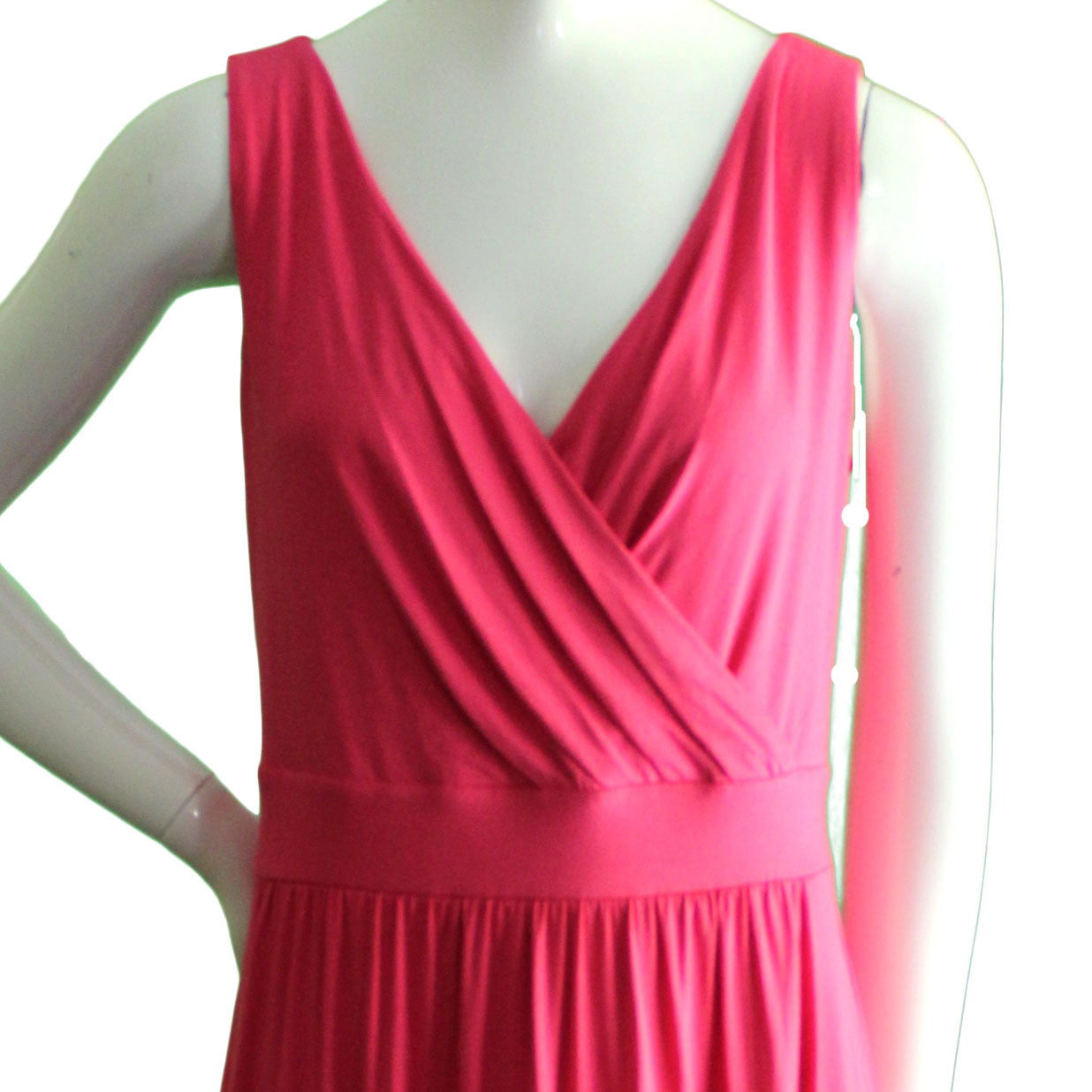 Lands End Size Small (6-8) Petite Fit & Flare Maxi Dress, Hot Pink