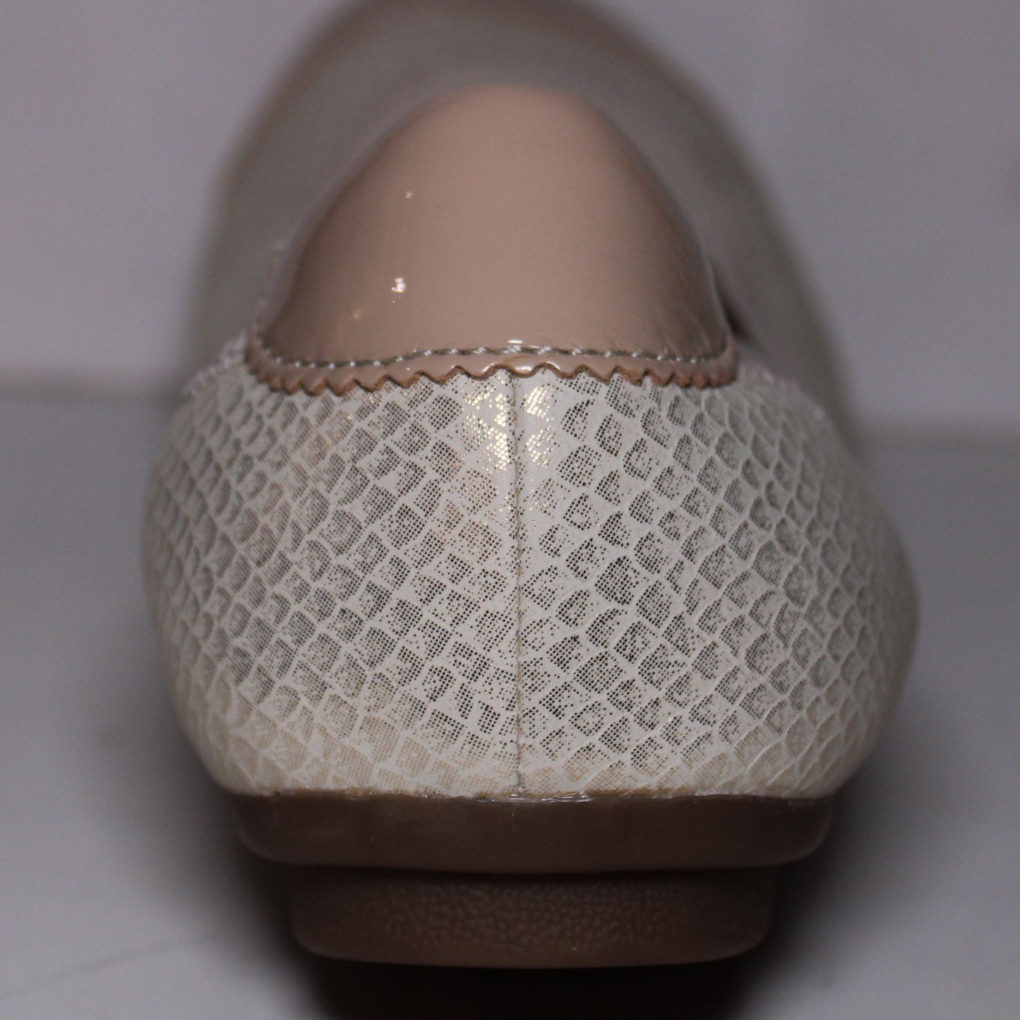 Lands End Womens Size 7.5, Cap Toe Elastic Band Ballet Flat, Apulent Pearl