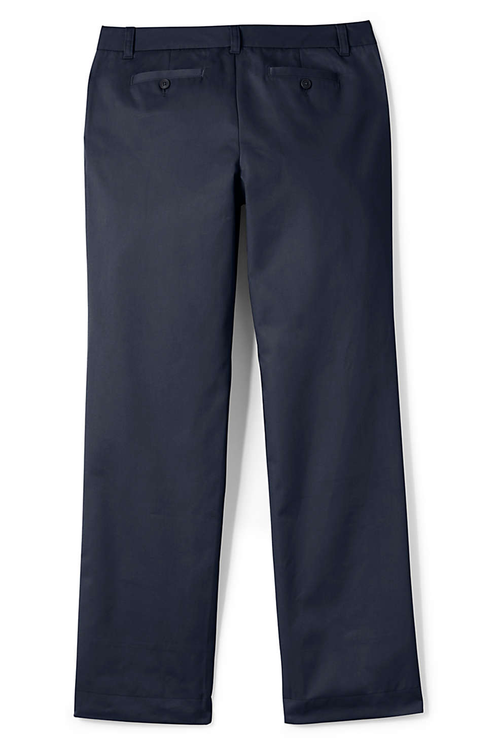 Lands End Women's Tall Size 2, 36" Inseam Plain Front Chino Pants, Classic Navy