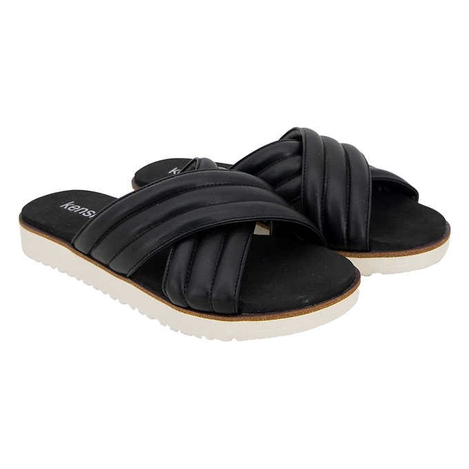 Kensie Dream Womens Size 11, Cross Band Sandal, Black NEW Ships without box