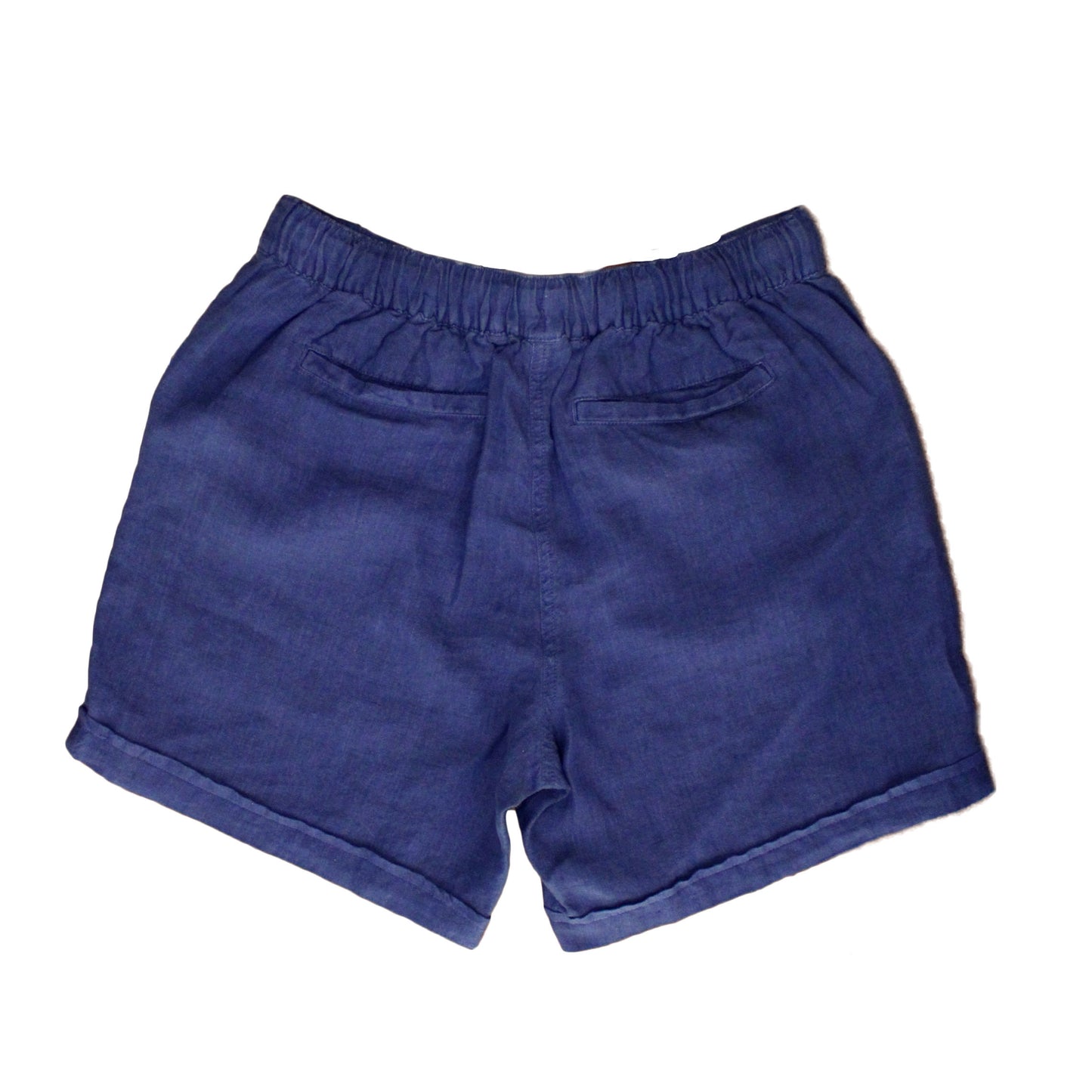 Lands End Women Size 8 Petite, Linen Market Shorts, Evening Sapphire Blue