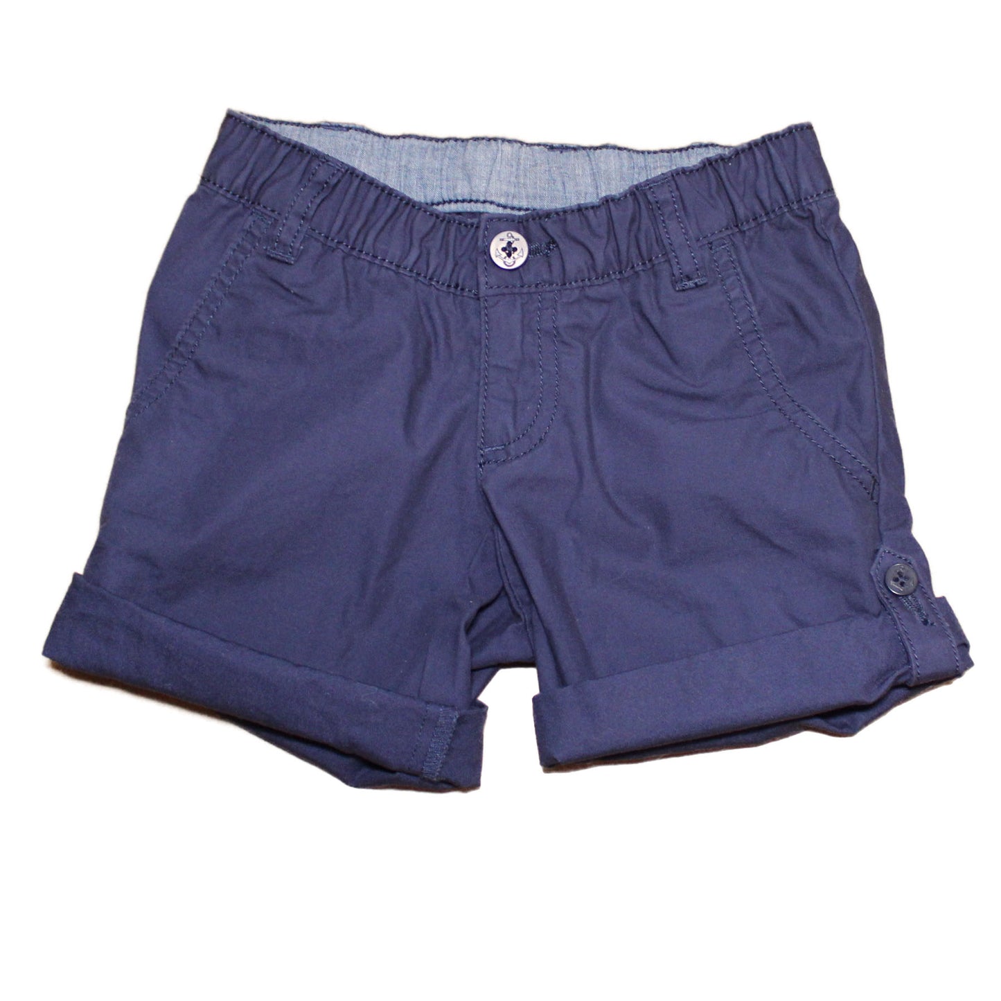 Lands' End Girls Size 4, Roll Cuff Shorts, Classic Navy