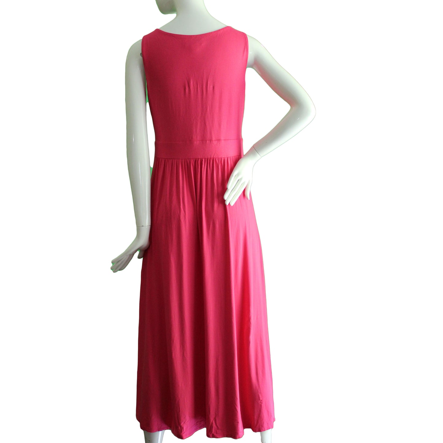 Lands End Size Small (6-8) Petite Fit & Flare Maxi Dress, Hot Pink