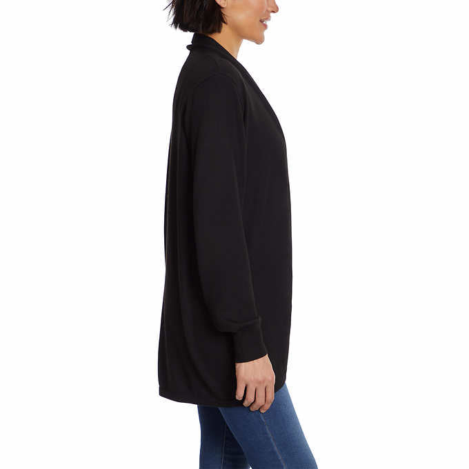 Ella Moss Cozy Cardigan Women Size Medium Long Sleeve Open Front Sweater, Black Customer Return