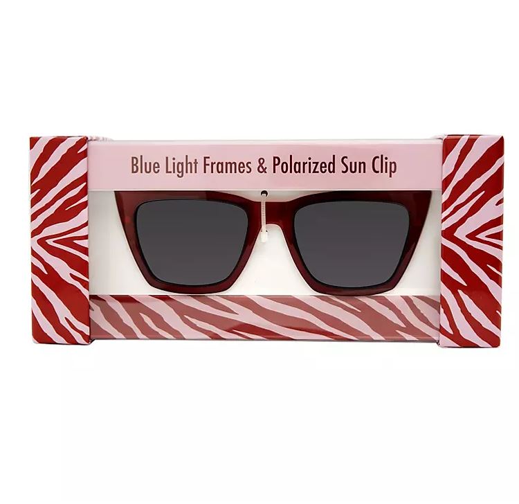 Blue Light Blocking Glasses & Polarized Sunglass Clip & Pouch Christian Siriano