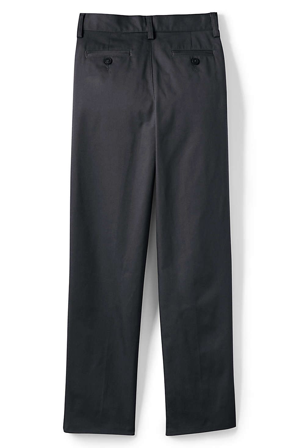 Lands End Uniform Blend Plain Front Chino Pant (Black, Boys 18 / 24" inseam)