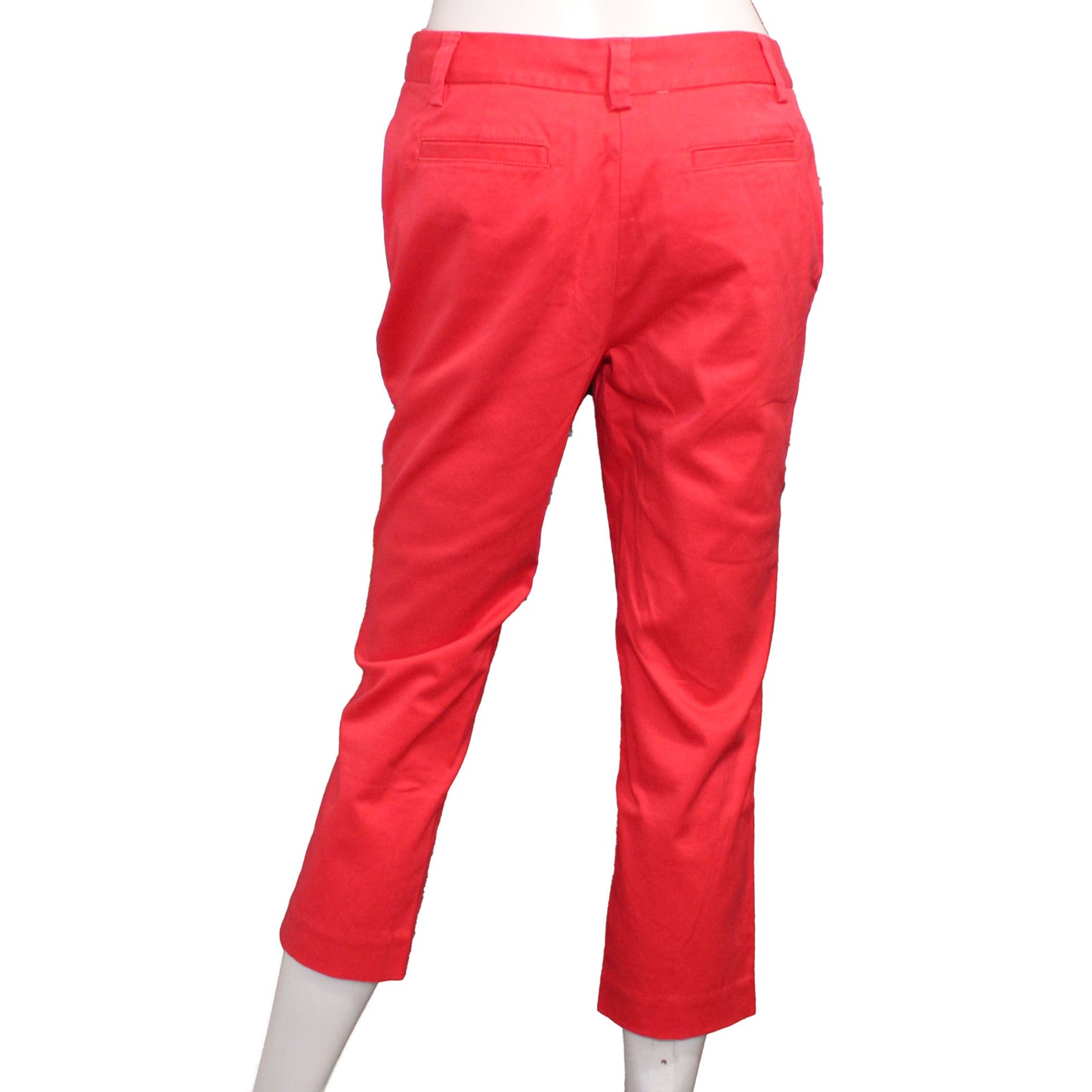 Lands' End Women's Size 4 Petite, Crop Chino Pants, Crimson Dawn Red