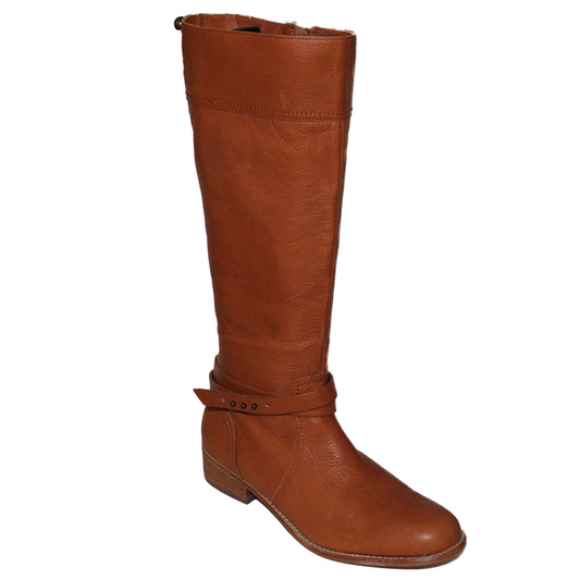 Lands End Blakeley Riding Boot, Women's Size 6.5, Leather, Hazelnut $249