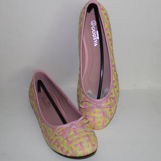 Lady Godiva Erin-2 Lattice Slip on Flats Pastels NWOB (pink/yellow/green, 6.5)