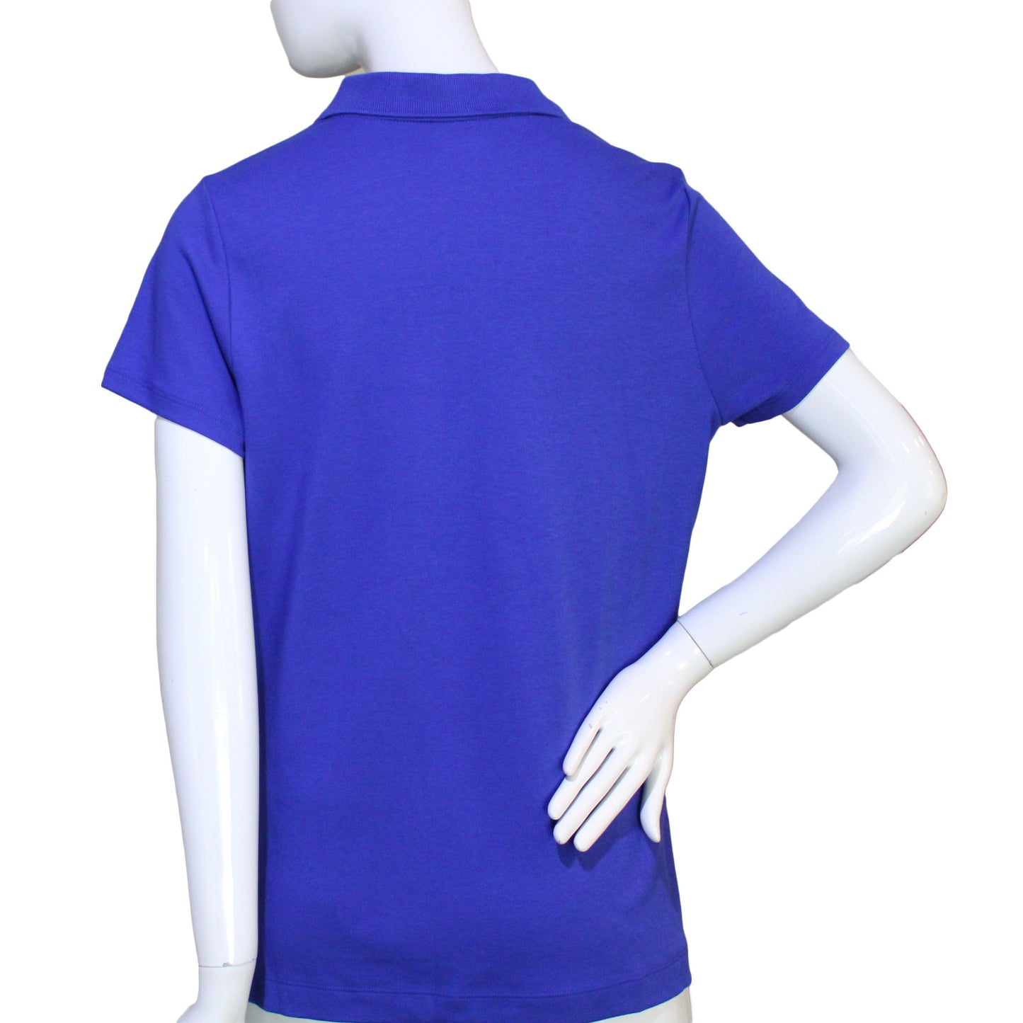 Lands End Womens Size Small, Short Sleeve Polo Shirt, Cobalt Blue w/ Baseball