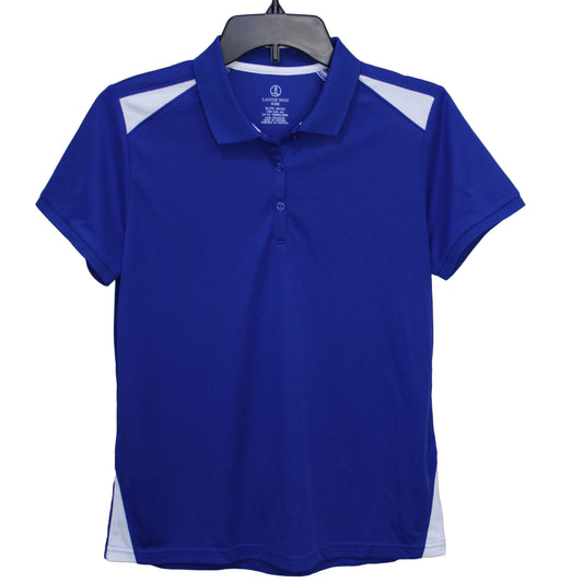 Lands End Uniform Girl's XL (16) Short Sleeve Active Polo, Cobalt Blue