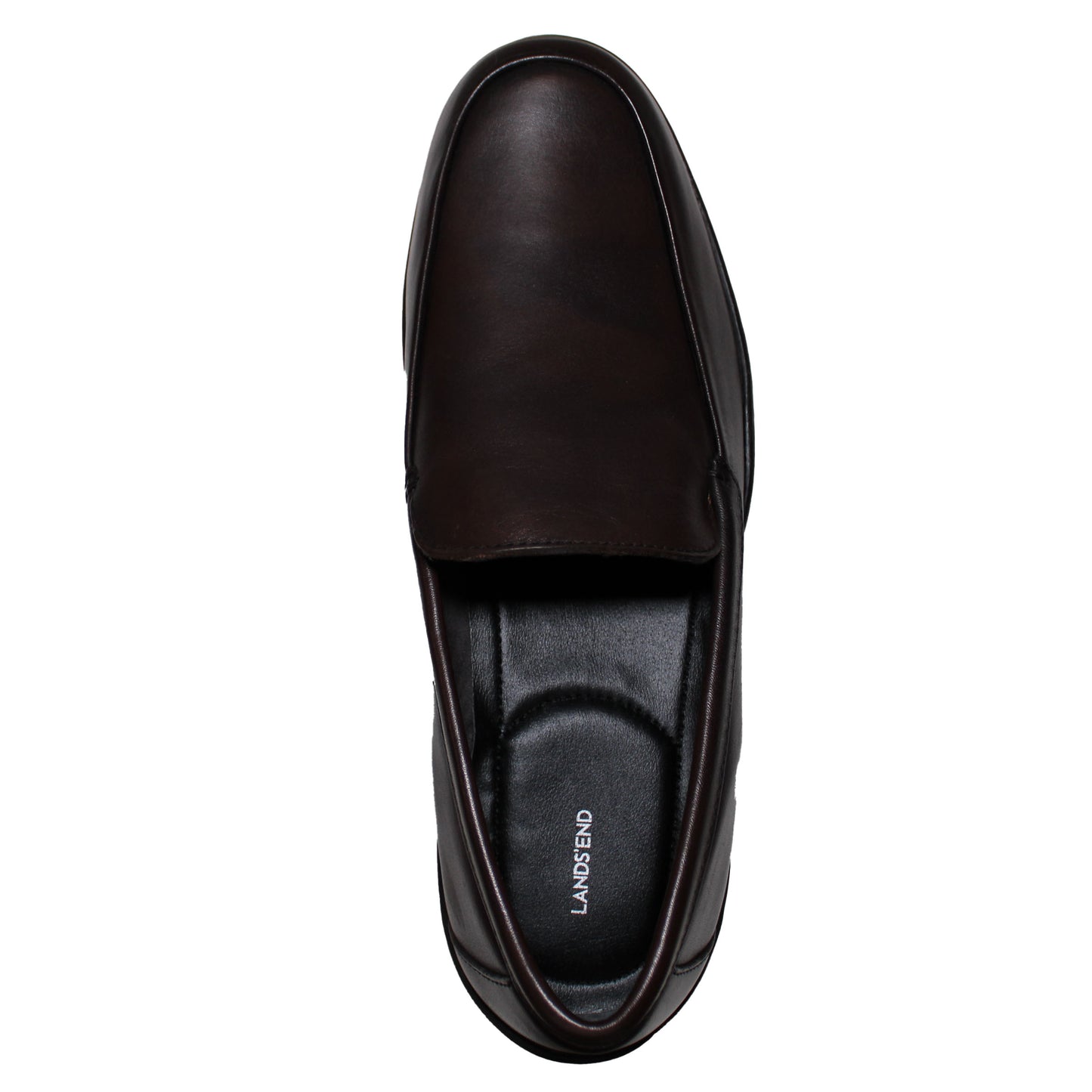 Lands End Men Size 11, Casual Slip-on Leather Loafer, Dark Brown