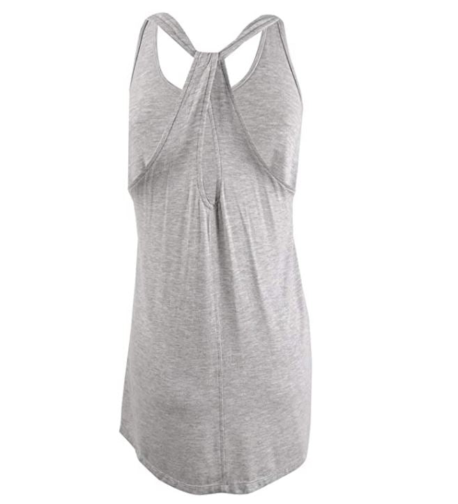 Alfani Ladies Super Soft Pajama Tank Top Tee NWT (Pearl Grey Heather, X-Small)